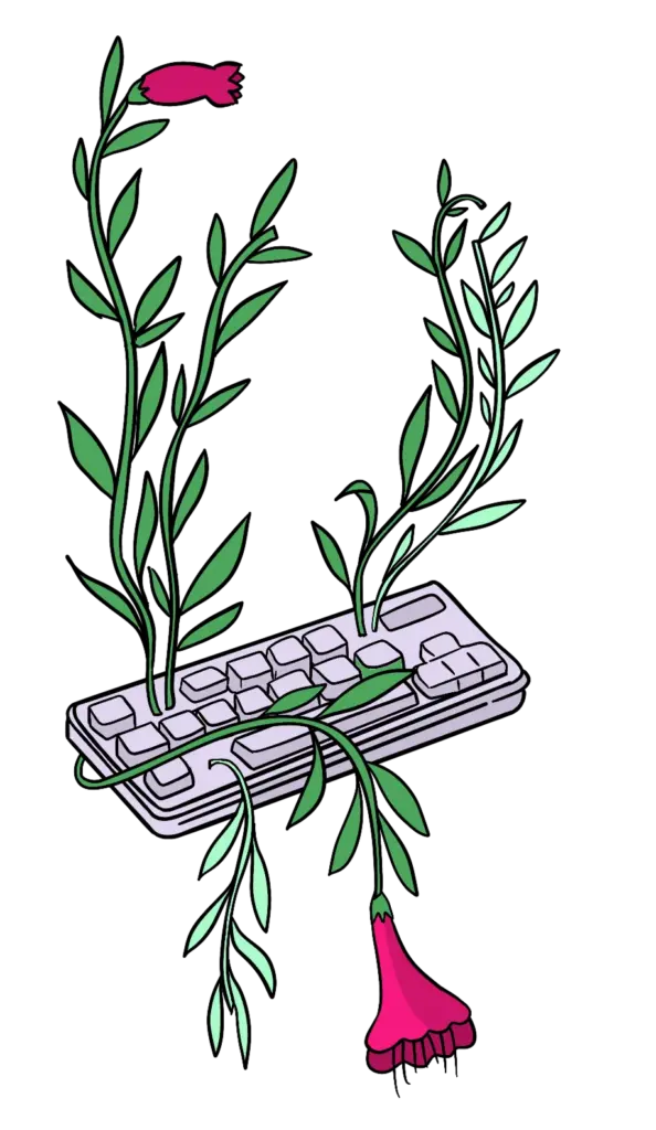 Teclado con plantas 1